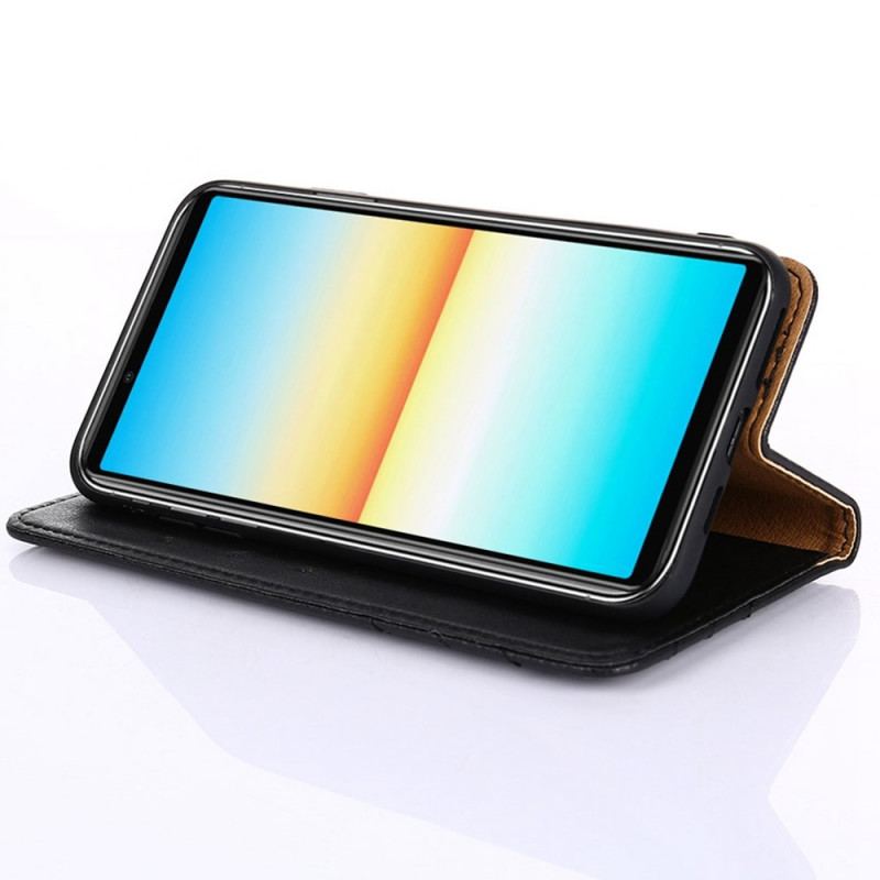 Capa De Celular Para Sony Xperia 10 IV Flip Rebite Decorativo De Couro Falso