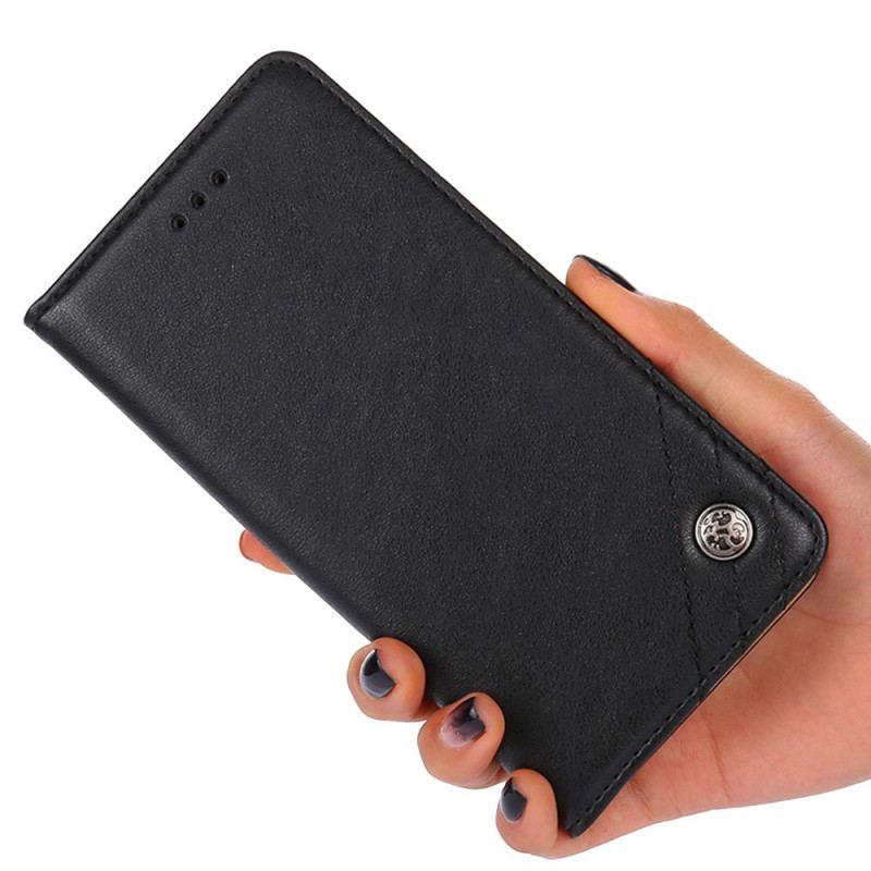 Capa De Celular Para Sony Xperia 10 IV Flip Rebite Decorativo De Couro Falso