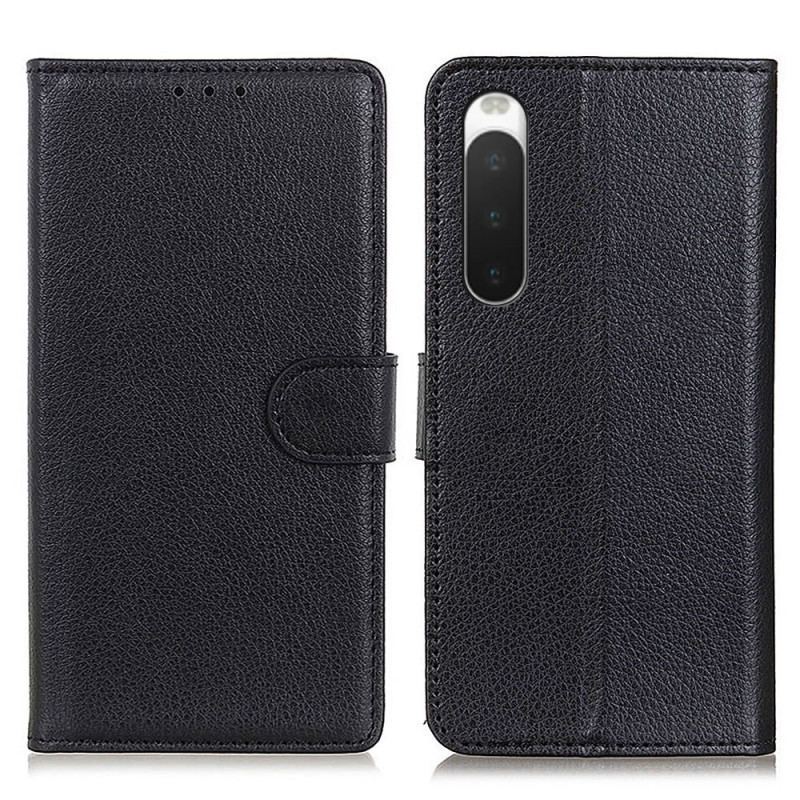 Capa De Couro Para Sony Xperia 10 IV Couro Falso Tradicional