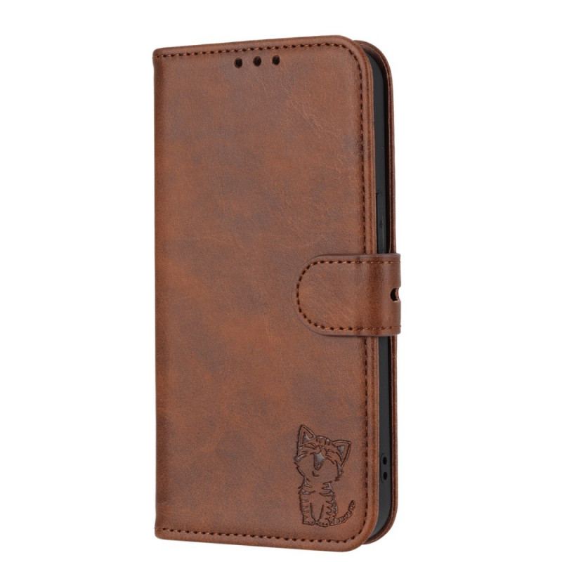 Capa De Couro Para Sony Xperia 10 IV Gatinho Pequeno