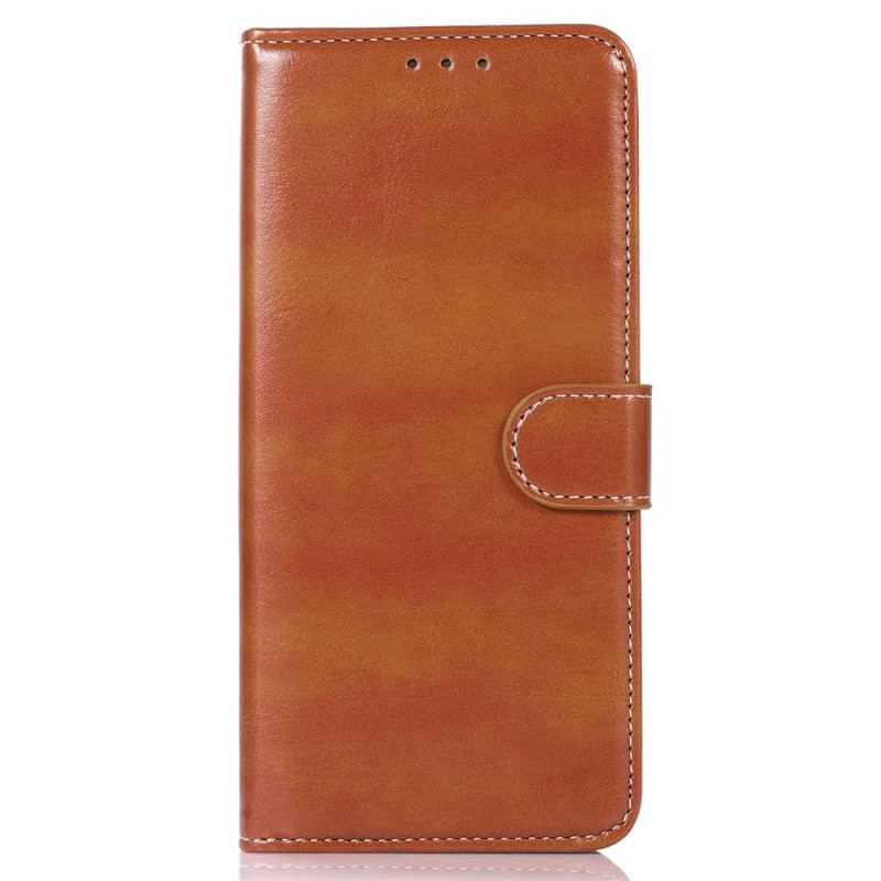 Capa Em Pele Para Sony Xperia 10 IV Costuras Expostas