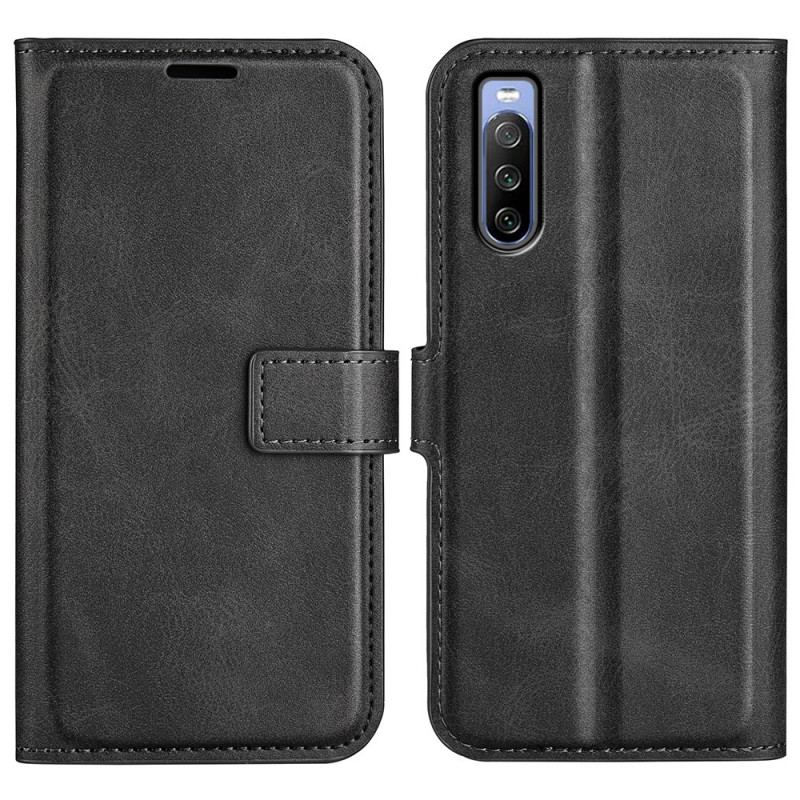 Capa Em Pele Para Sony Xperia 10 IV Efeito Couro Retrô