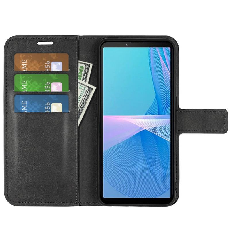 Capa Em Pele Para Sony Xperia 10 IV Efeito Couro Retrô