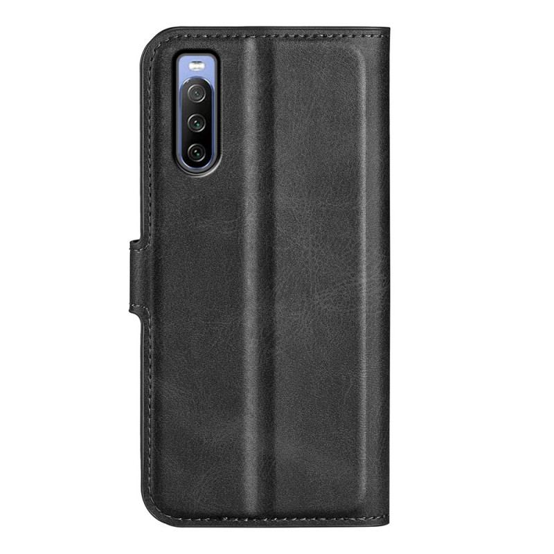 Capa Em Pele Para Sony Xperia 10 IV Efeito Couro Retrô