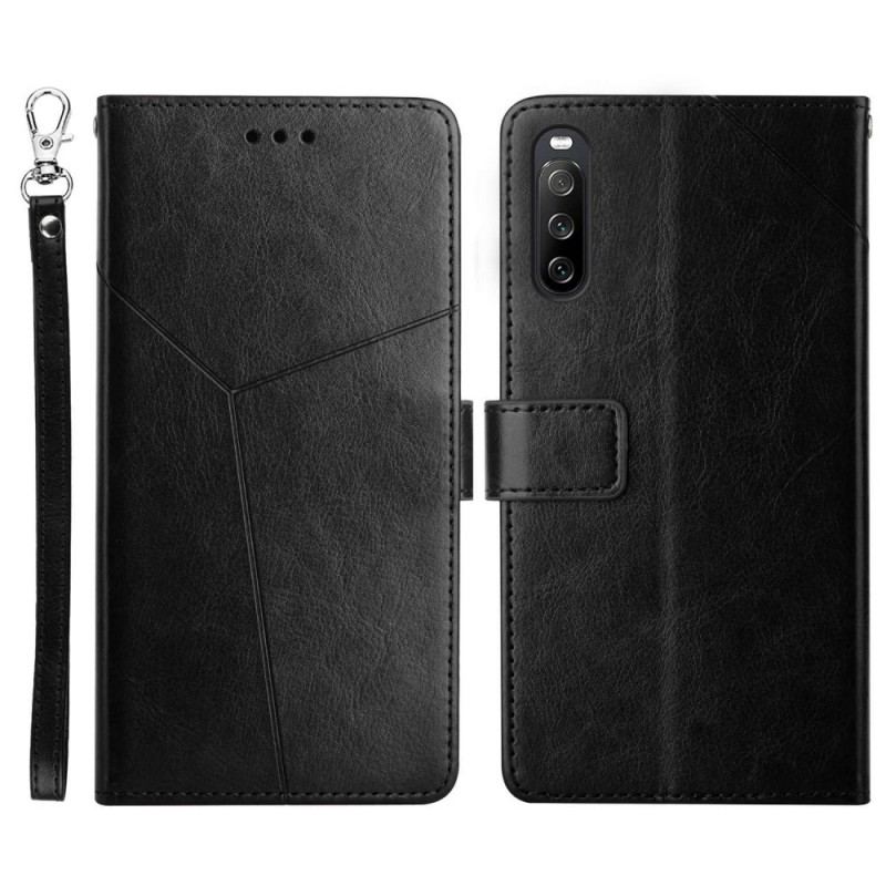 Capa Flip Para Sony Xperia 10 IV De Cordão Padrão Y Strappy