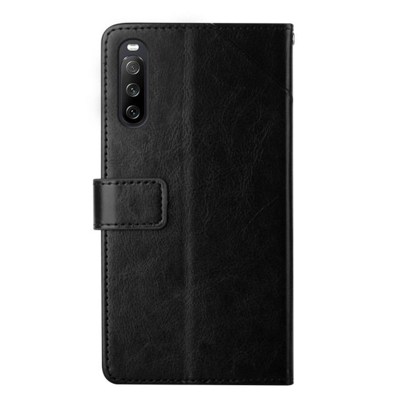 Capa Flip Para Sony Xperia 10 IV De Cordão Padrão Y Strappy