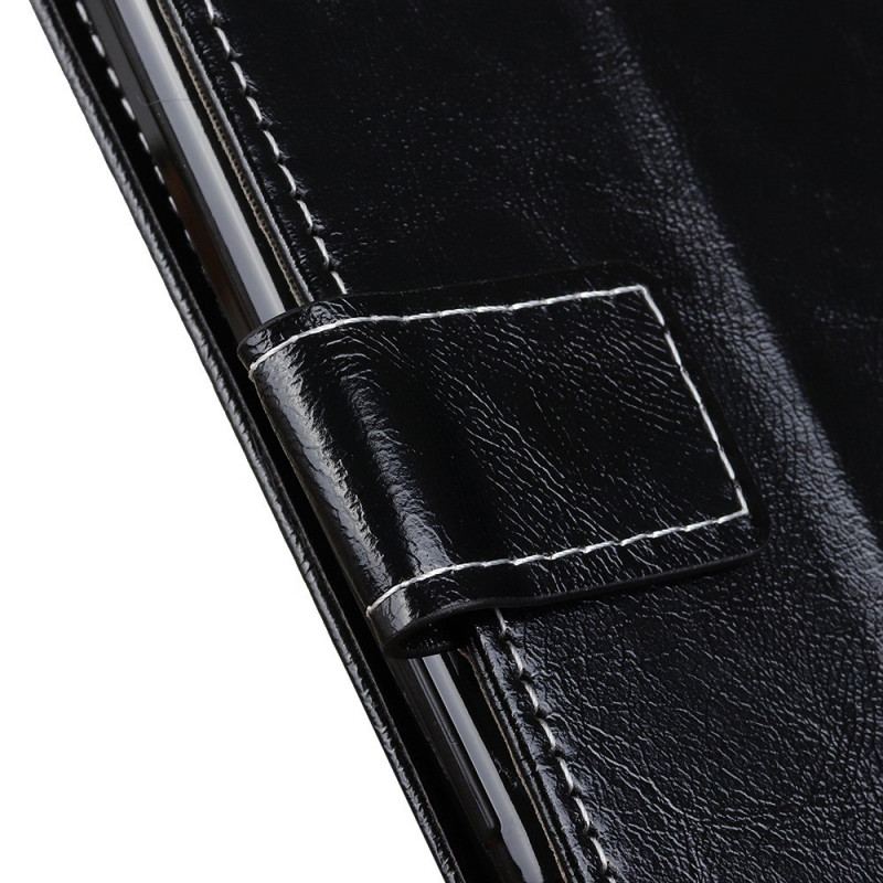 Capa Flip Para Sony Xperia 10 IV Envernizado Com Costuras