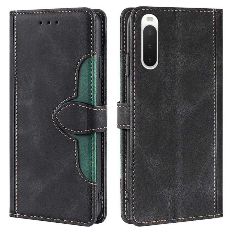 Capa Flip Para Sony Xperia 10 IV Floral Bicolor