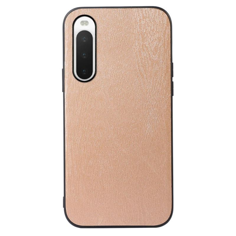 Capa Para Sony Xperia 10 IV Couro Falso Textura De Madeira