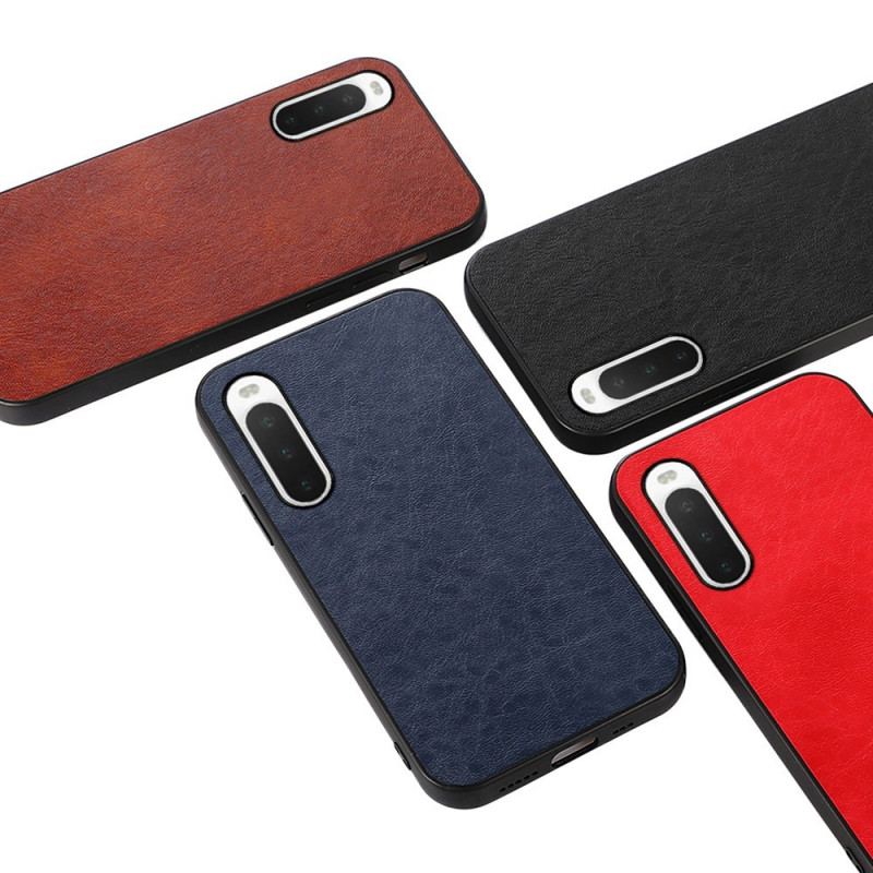 Capa Para Sony Xperia 10 IV Efeito Couro