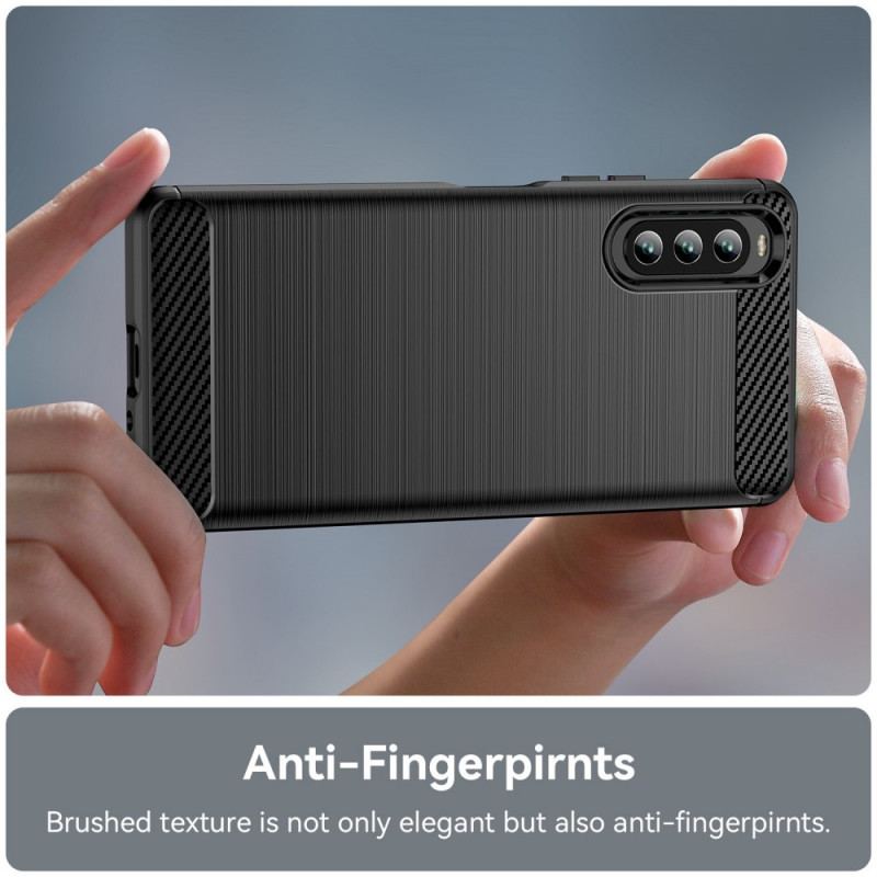 Capa Para Sony Xperia 10 IV Fibra De Carbono Escovada