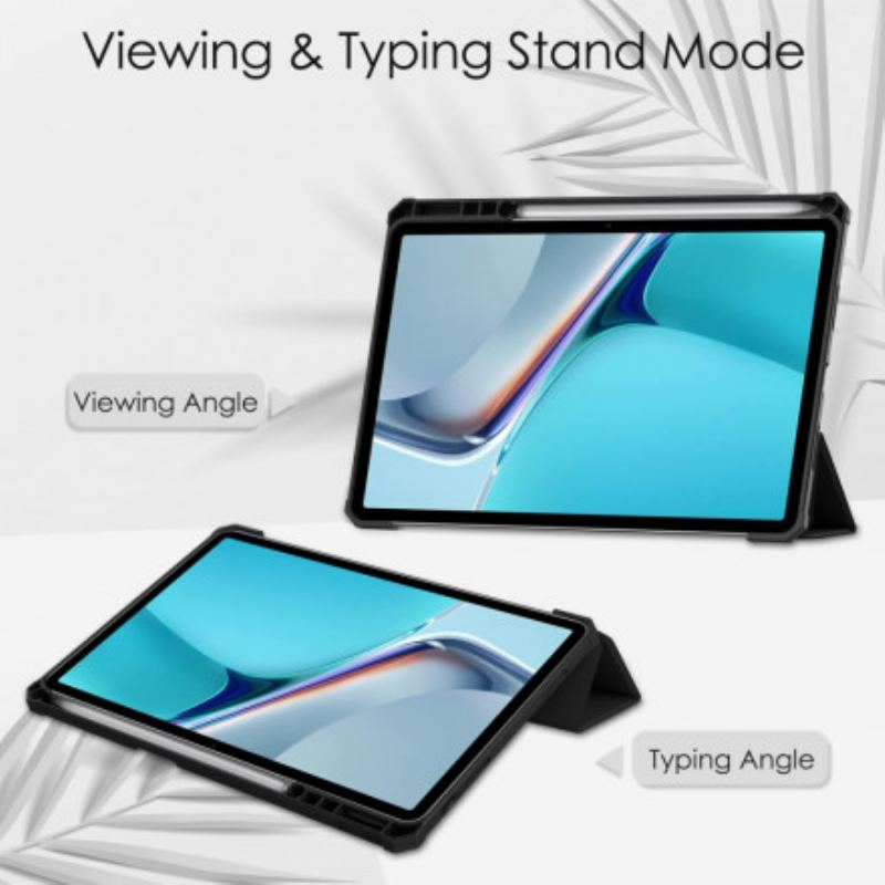Capa De Celular Para Huawei MatePad 11 (2021) Couro Falso E Costas Transparentes