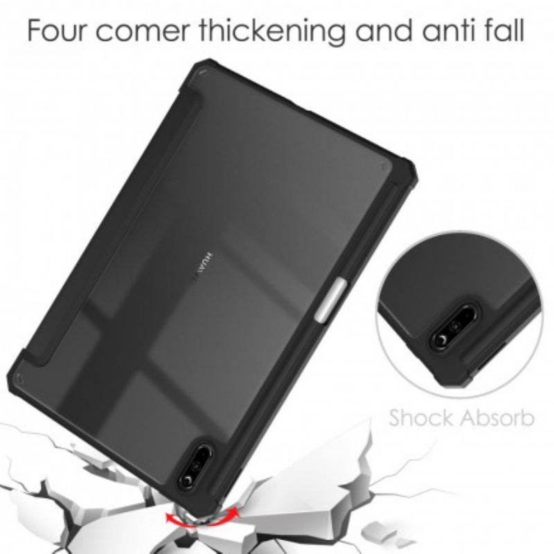 Capa De Celular Para Huawei MatePad 11 (2021) Couro Falso E Costas Transparentes