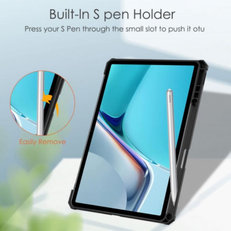 Capa De Celular Para Huawei MatePad 11 (2021) Couro Falso E Costas Transparentes