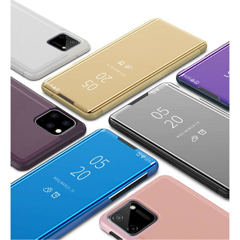 Capa De Celular Para Realme C11 Espelho E Couro Sintético
