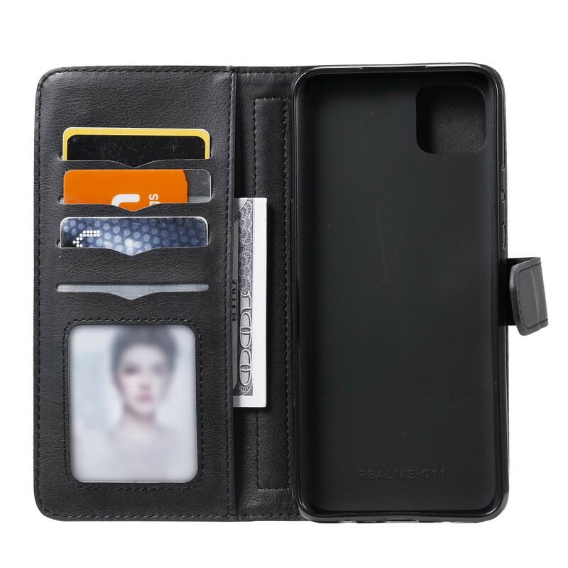 Capa Folio Para Realme C11 Titular De Cartão Multifuncional Para 10