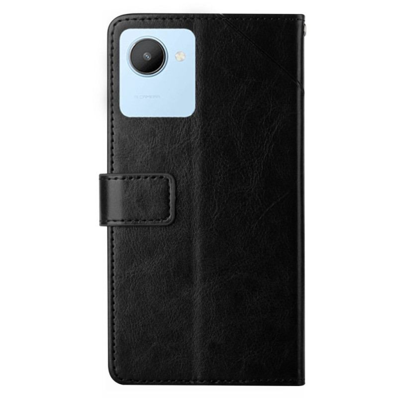 Capa Flip Para Realme C30 De Cordão Corda Y Linhas