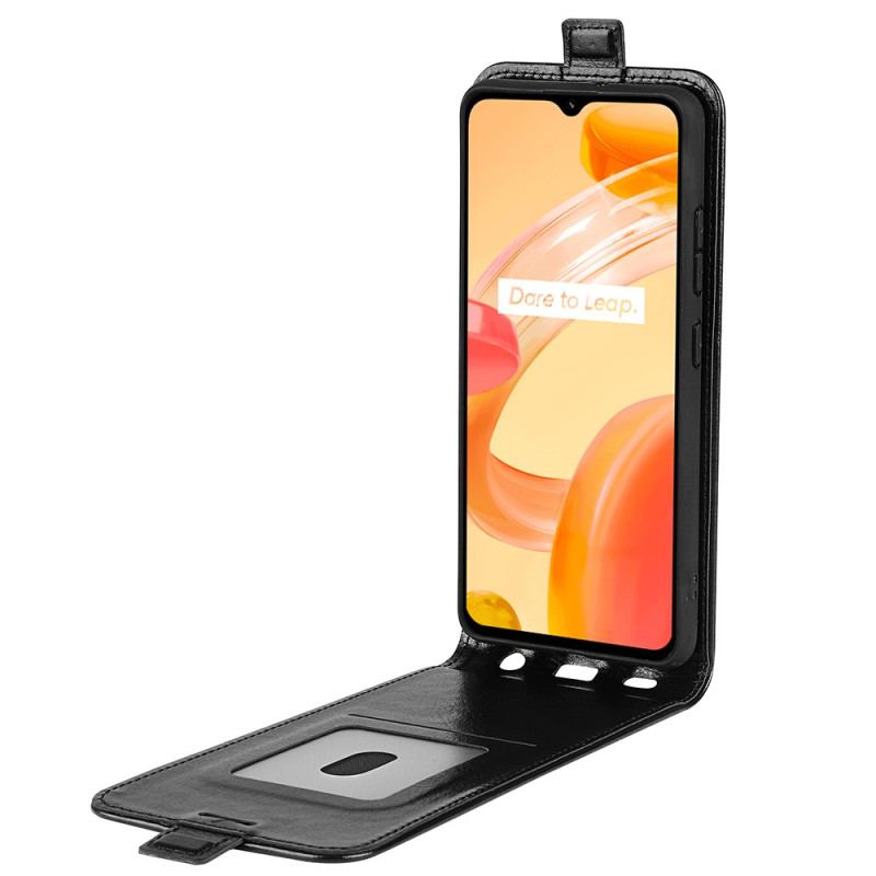 Capa Flip Para Realme C30 De Couro Aba Vertical