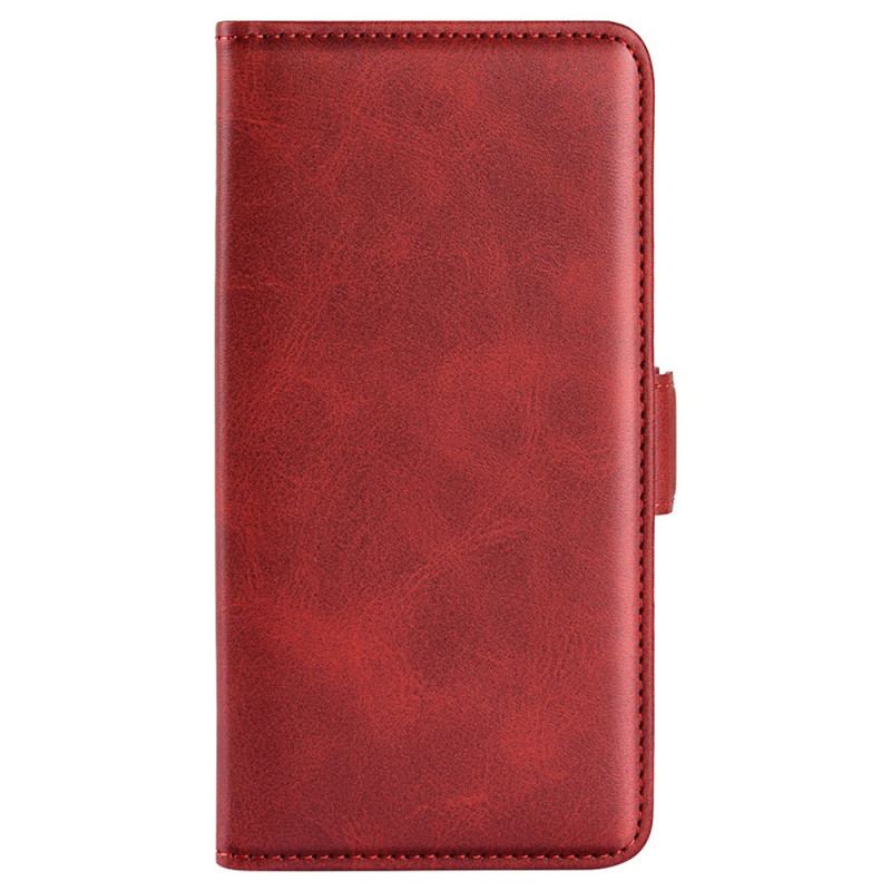 Capa Flip Para Realme C30 Fecho Duplo Texturizado De Couro Falso
