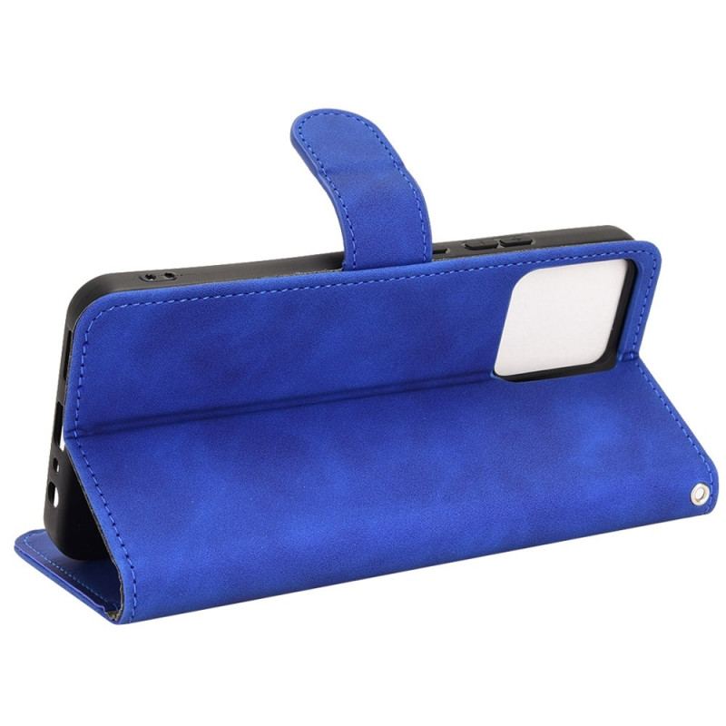 Capa Folio Para Realme C30 De Cordão Alça De Costura Visível Ao Toque Da Pele