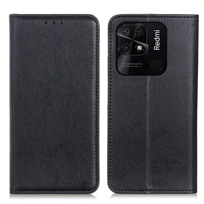 Capa De Celular Para Xiaomi Redmi 10C Flip Lichia Textura De Couro Dividido