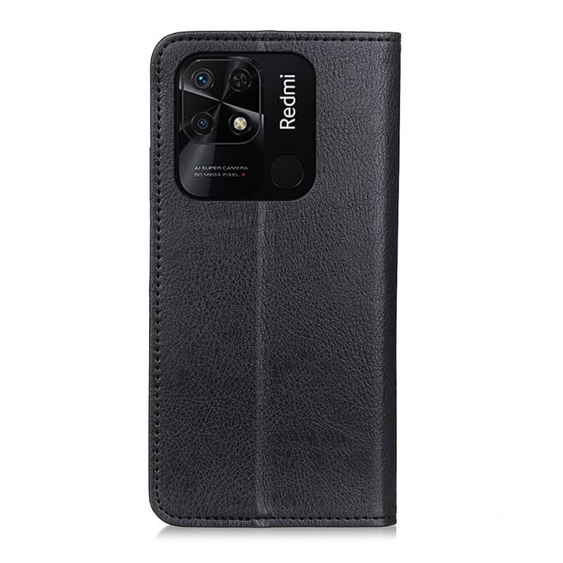 Capa De Celular Para Xiaomi Redmi 10C Flip Lichia Textura De Couro Dividido