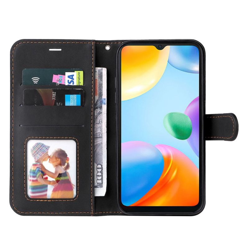 Capa De Couro Para Xiaomi Redmi 10C De Cordão Cinta Tricolor