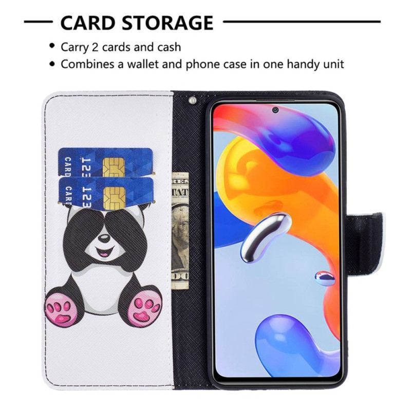 Capa De Couro Para Xiaomi Redmi 10C Panda