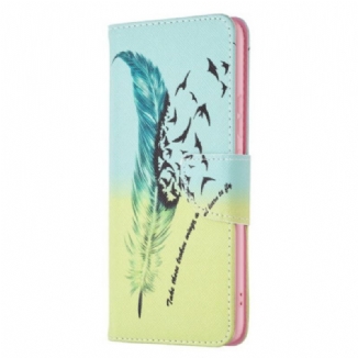 Capa De Couro Para Xiaomi Redmi 10C Pena