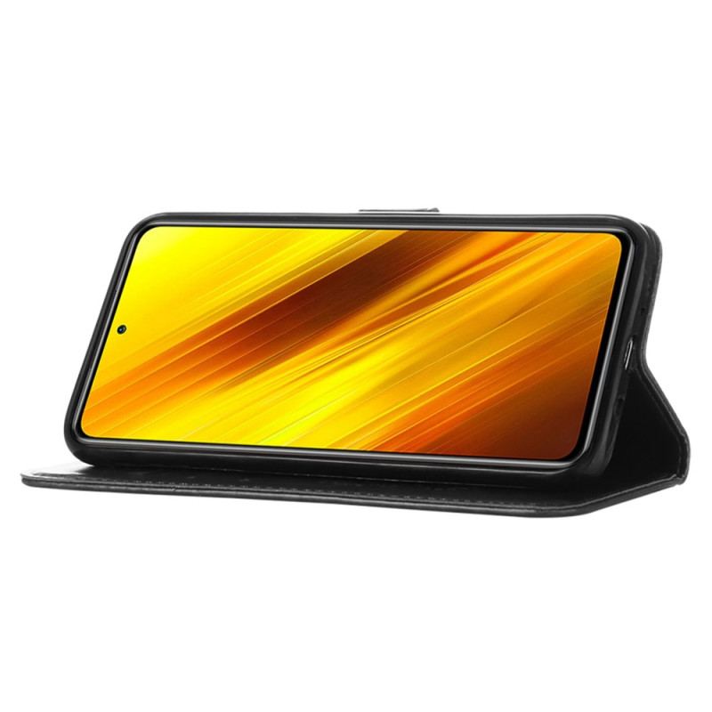 Capa Em Pele Para Xiaomi Redmi 10C Design De Borboleta Com Cordão