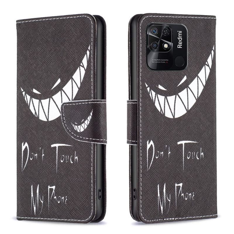 Capa Em Pele Para Xiaomi Redmi 10C Não Toque No Meu Telefone