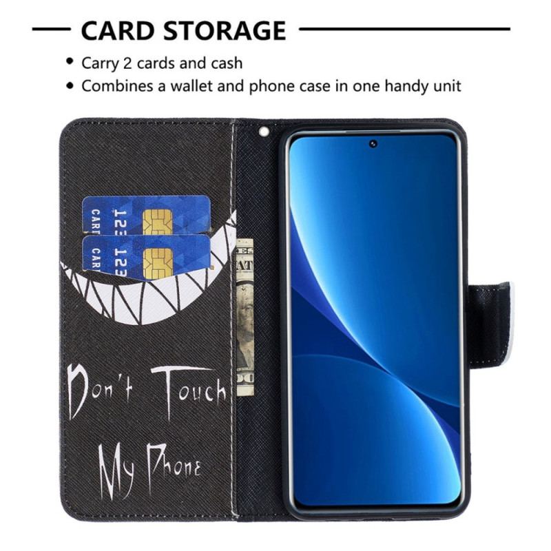 Capa Em Pele Para Xiaomi Redmi 10C Não Toque No Meu Telefone