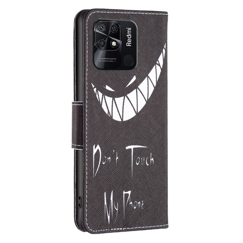 Capa Em Pele Para Xiaomi Redmi 10C Não Toque No Meu Telefone