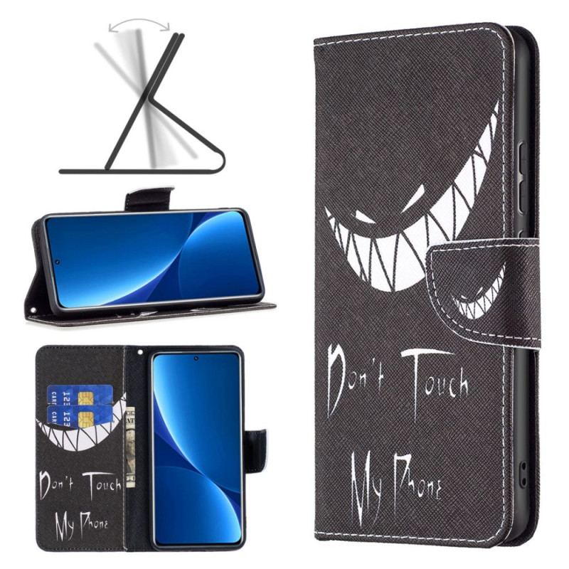 Capa Em Pele Para Xiaomi Redmi 10C Não Toque No Meu Telefone