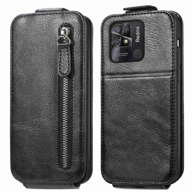 Capa Em Pele Para Xiaomi Redmi 10C Capa Tipo Carteira Flip Flip Vertical Com Carteira
