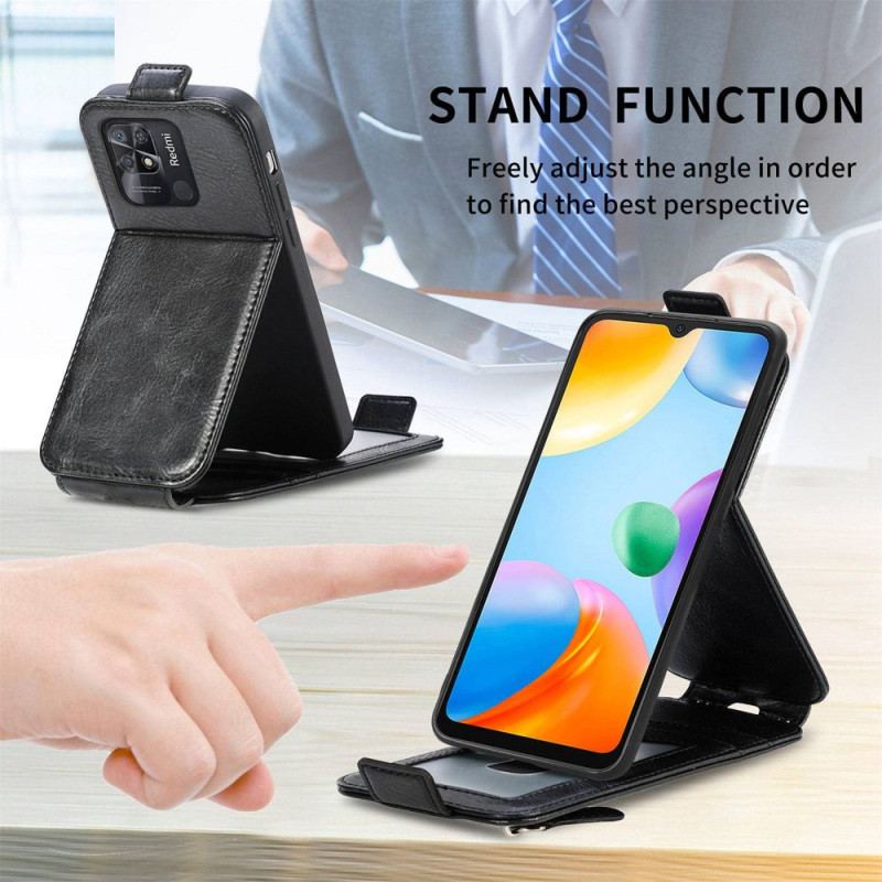 Capa Em Pele Para Xiaomi Redmi 10C Capa Tipo Carteira Flip Flip Vertical Com Carteira