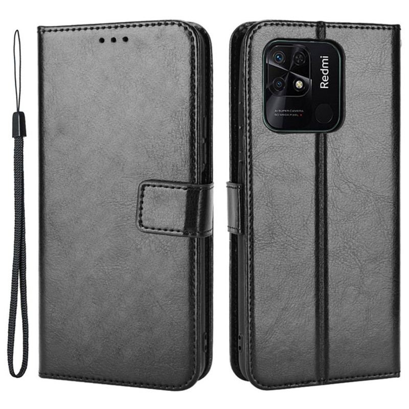 Capa Flip Para Xiaomi Redmi 10C Couro Falso Chamativo