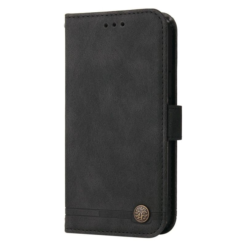 Capa Flip Para Xiaomi Redmi 10C Estilo De Couro Com Rebite Decorativo