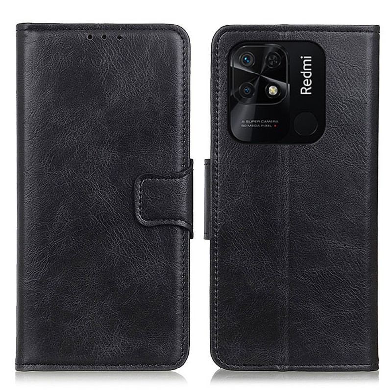 Capa Flip Para Xiaomi Redmi 10C Fecho De Couro Estilo Reversível