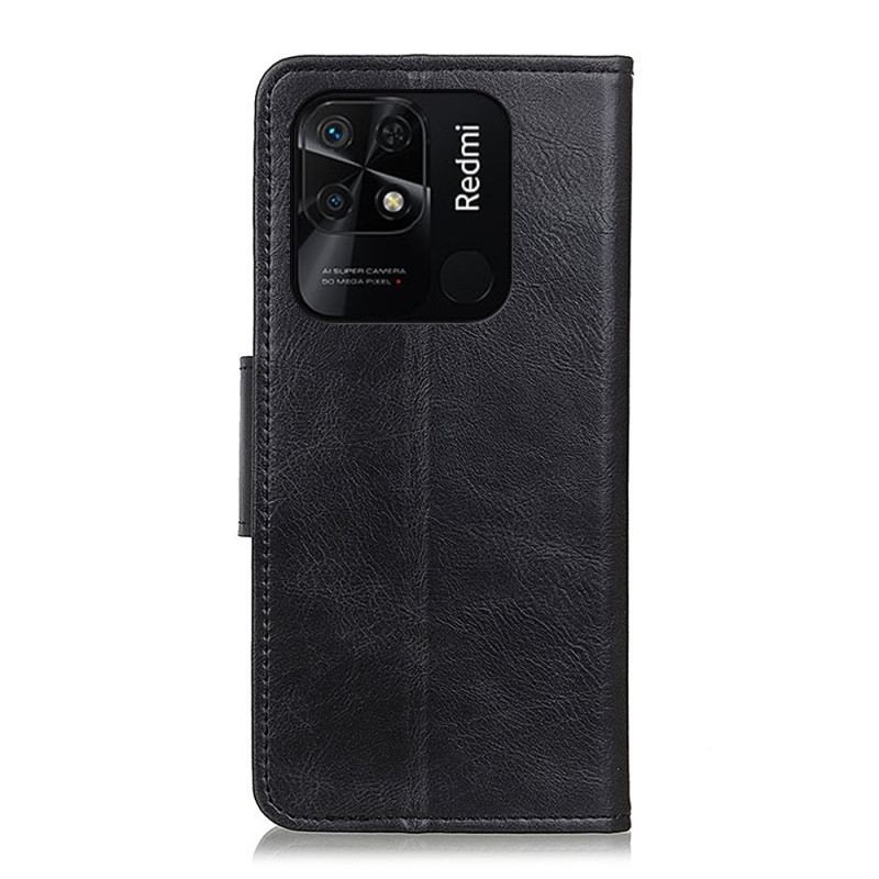 Capa Flip Para Xiaomi Redmi 10C Fecho De Couro Estilo Reversível