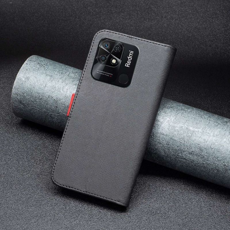 Capa Flip Para Xiaomi Redmi 10C Imitação De Couro Texturizado Binfen Color