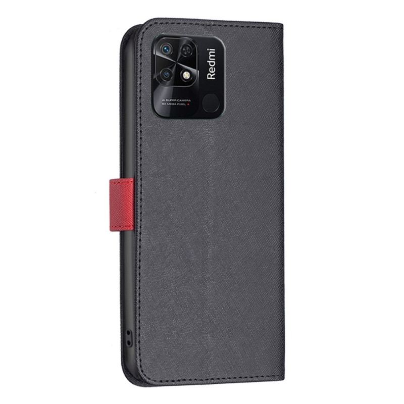 Capa Flip Para Xiaomi Redmi 10C Imitação De Couro Texturizado Binfen Color