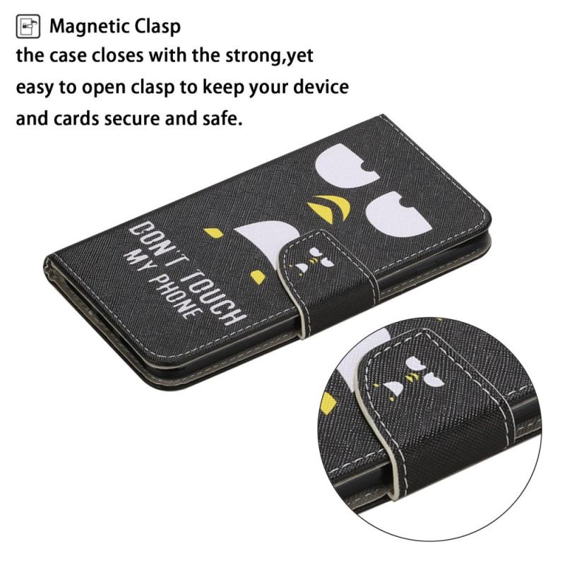Capa Folio Para Xiaomi Redmi 10C De Cordão Não Toque Na Alça Do Meu Telefone