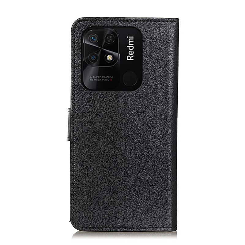 Capa Folio Para Xiaomi Redmi 10C Couro Falso Tradicional