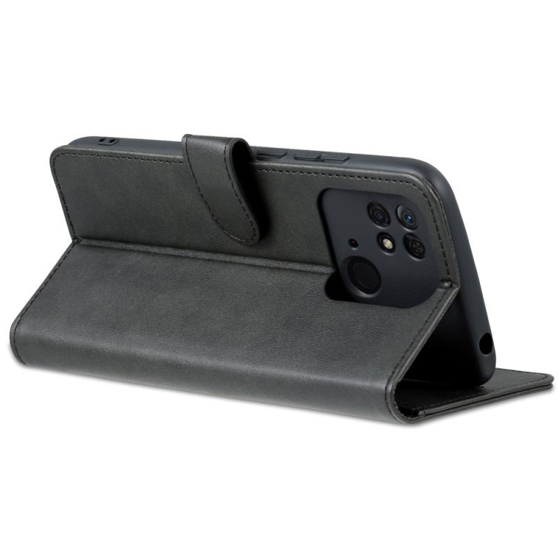 Capa Folio Para Xiaomi Redmi 10C Couro Sintético Azns