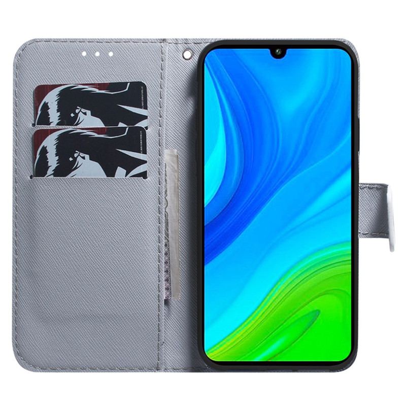 Capa Folio Para Xiaomi Redmi 10C Tigre Branco