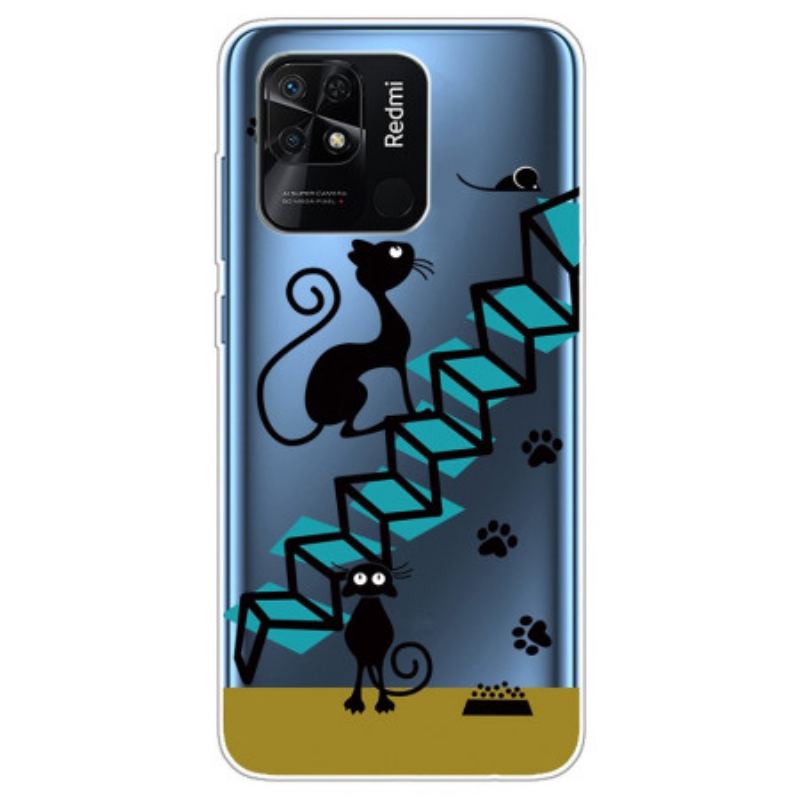 Capa Para Xiaomi Redmi 10C Gatos Na Escada