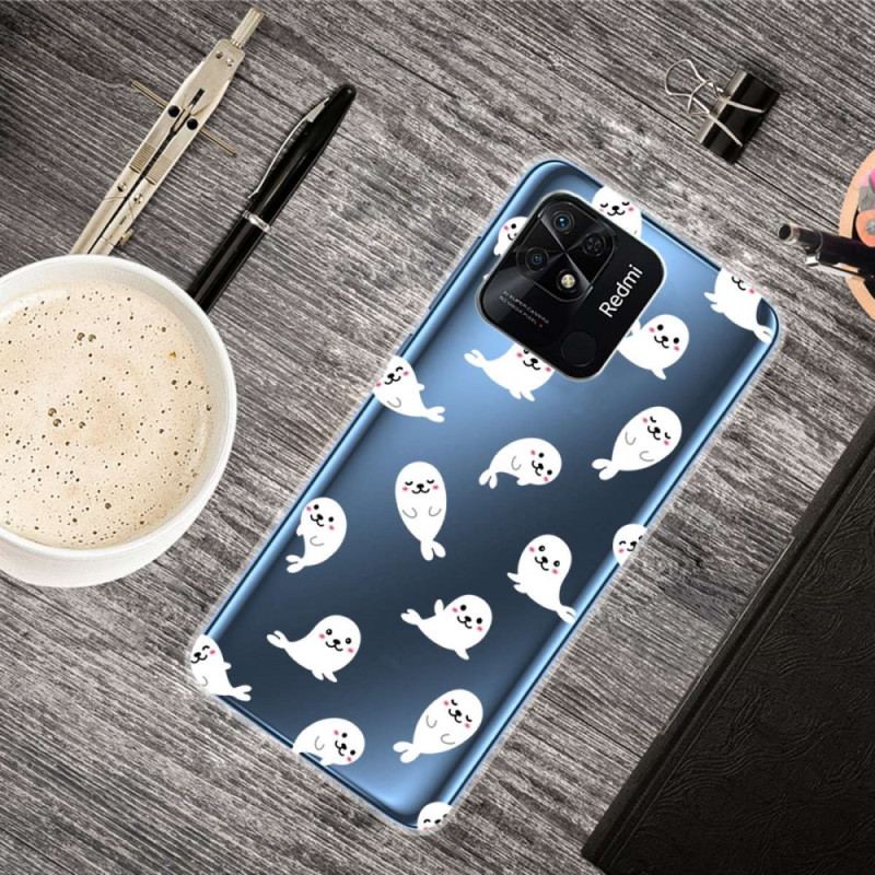 Capa Para Xiaomi Redmi 10C Leões Marinhos Sem Costura