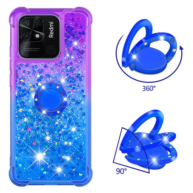 Capa Para Xiaomi Redmi 10C Suporte De Anel Glitter