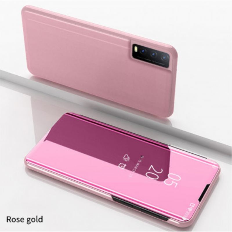 Capa De Celular Para Vivo Y20s Espelho E Couro Sintético